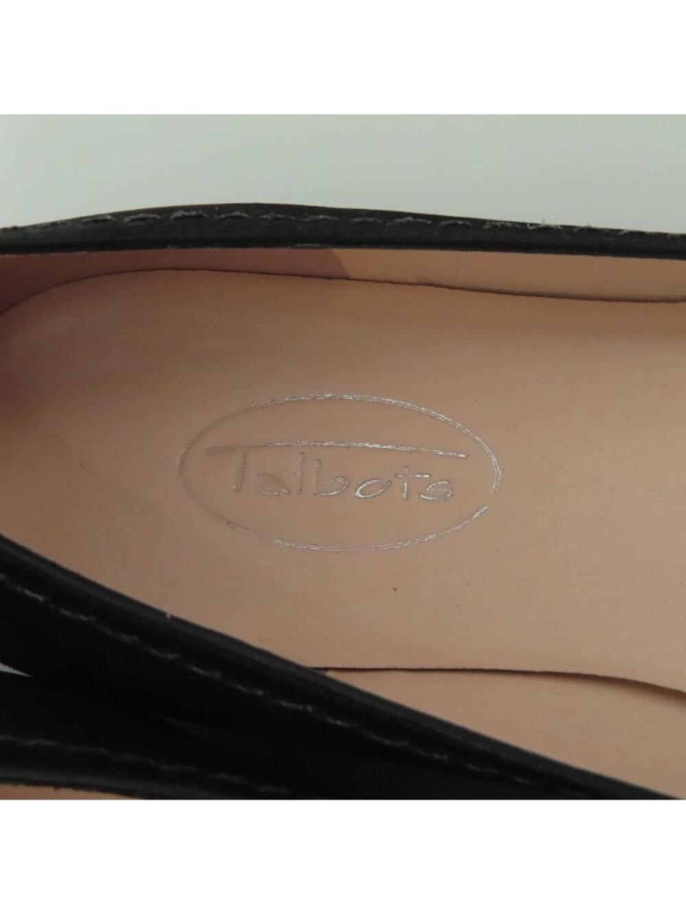 Talbots Women 6 B Shimmer Black Leather Cut Out Round Toe Ballet Flats Shoes - Picture 7 of 11